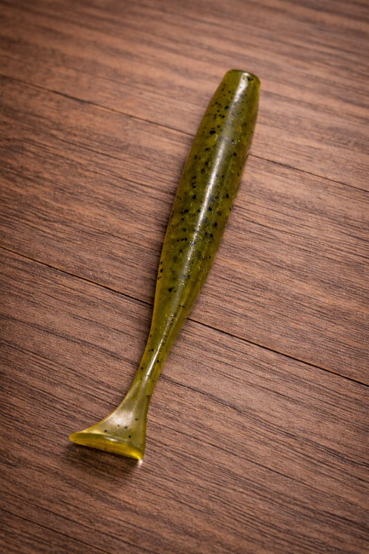 Green Pumpkin 4 Inch Paddle Tail ( 8 pack )